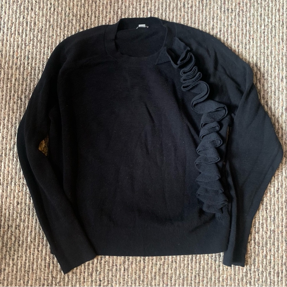 a new day Black Sweater Top Ruffle Casual Size Large